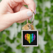 LGBT+pride. Hartregenboog. Sleutelhanger (Hand)