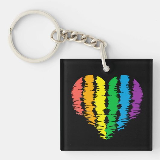 LGBT+pride. Hartregenboog. Sleutelhanger (voorkant)