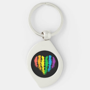 LGBT+pride. Hartregenboog. Sleutelhanger