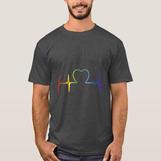 LGBT Pride hartslag T-shirt (Voorkant)