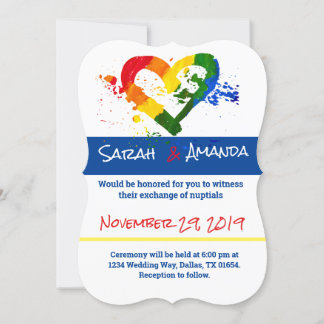 LGBT Pride Heart Wedding Uitnodiging