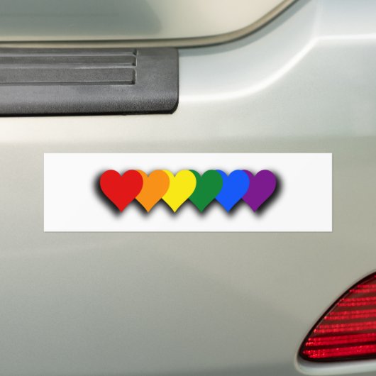 LGBT pride hearts Bumper Sticker (Op auto)