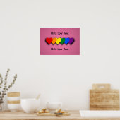 LGBT pride hearts Poster (Keuken)