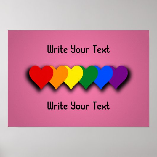 LGBT pride hearts Poster (Voorkant)