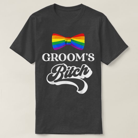 LGBT Pride Herenfeest Bruidegom Trouwt T-shirt (Design voorkant)