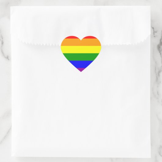 LGBT+pride - homo. Hartregenboog. Hart Sticker (Tas)