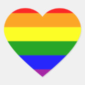 LGBT+pride - homo. Hartregenboog. Hart Sticker (Voorkant)