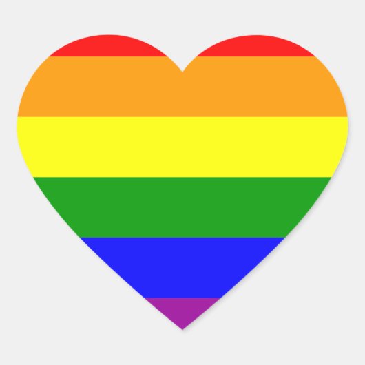 LGBT+pride - homo. Hartregenboog. Hart Sticker (Voorkant)