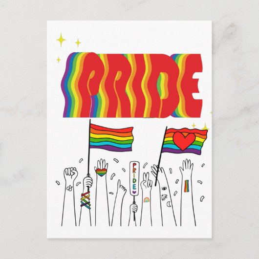 LGBT+Pride. Homo-homo-liefdestrots. Briefkaart (Voorkant)