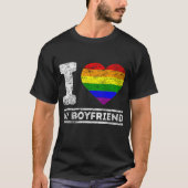LGBT Pride I Love My Boyvriend Rainbow Support Fam T-shirt (Voorkant)