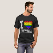 LGBT Pride I Love My Boyvriend Rainbow Support Fam T-shirt (Voorkant volledig)