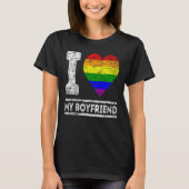 LGBT Pride I Love My Boyvriend Rainbow Support Fam T-shirt (Voorkant)
