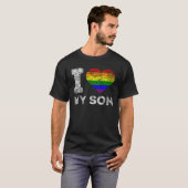 LGBT Pride I Love My Son Rainbow Flag Support Fami T-shirt (Voorkant volledig)