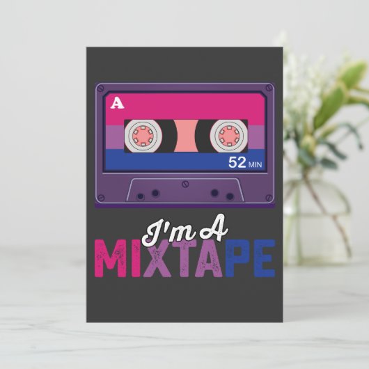 LGBT Pride I m A Mixtape Cassette Bi Kaart (Staand voorkant)