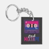 LGBT Pride Ik ben een mixtape cassette Bi Sleutelhanger (Voorkant Links)