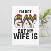 LGBT Pride Ik ben geen homo maar mijn vrouw is Kaart (Staand voorkant)