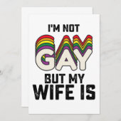 LGBT Pride Ik ben geen homo maar mijn vrouw is Kaart (Voorkant / Achterkant)