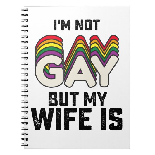 LGBT Pride Ik ben geen homo maar mijn vrouw is Notitieboek (Voorkant)