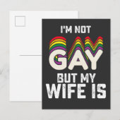 LGBT Pride ik ben geen homo maar mijn vrouw is Uitnodiging Briefkaart (Voorkant / Achterkant)