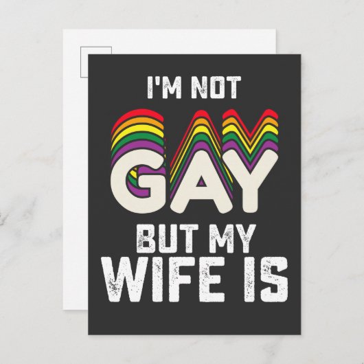 LGBT Pride ik ben geen homo maar mijn vrouw is Uitnodiging Briefkaart (Voorkant / Achterkant)