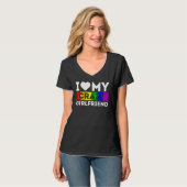 LGBT Pride Ik hou van mijn Crazy Vriendin Regenboo T-shirt (Voorkant volledig)