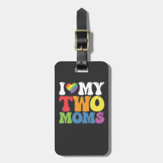 LGBT Pride Ik hou van mijn twee Roma-hombiële steu Bagagelabel (Voorkant verticaal)