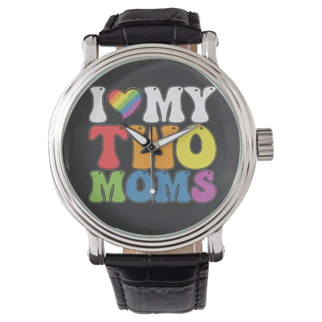 LGBT Pride Ik hou van mijn twee Roma-hombiële steu Horloge (Voorkant)