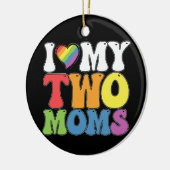 LGBT Pride Ik hou van mijn twee Roma-hombiële steu Keramisch Ornament (Links)