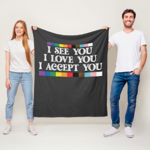 LGBT Pride Ik Zie Liefde Accepteer Jou Steun Je Fleece Deken