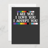 LGBT Pride Ik zie Liefde je accepteren Uitnodiging Briefkaart (Voorkant / Achterkant)