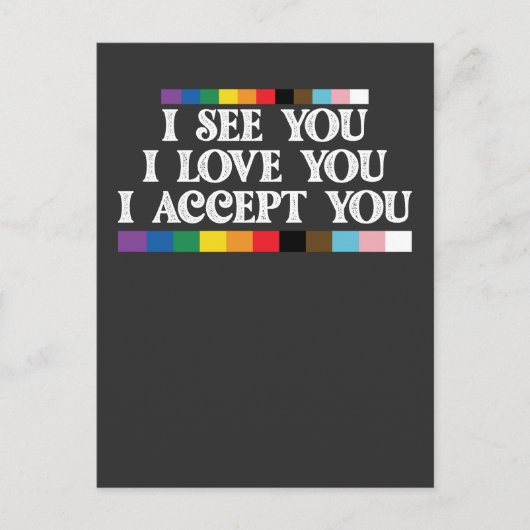 LGBT Pride Ik zie Liefde je accepteren Uitnodiging Briefkaart (Voorkant)