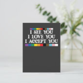 LGBT Pride Ik zie Liefde je accepteren Uitnodiging Briefkaart (Staand voorkant)