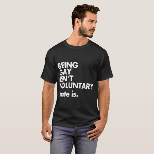 LGBT Pride is Gay is_t Vrijwillig antipesten T-shirt (Voorkant volledig)