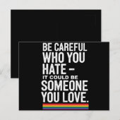 LGBT Pride is voorzichtig wie je haat tegen de gra Briefkaart (Voorkant / Achterkant)