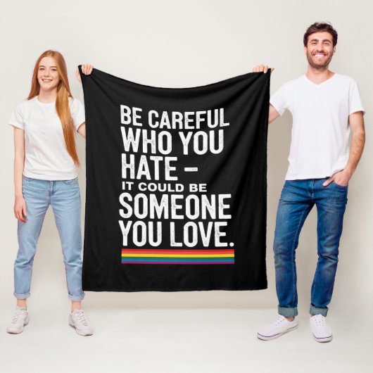 LGBT Pride is voorzichtig wie je haat tegen de gra Fleece Deken (In situ)