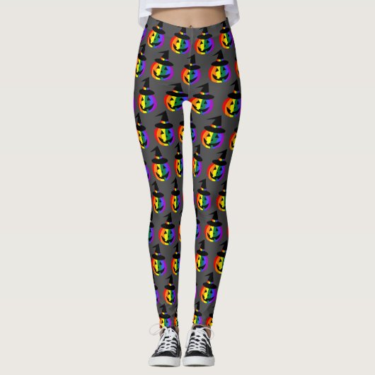 LGBT+ Pride Jack-O'-Lantern Leggingen Leggings (Voorkant)