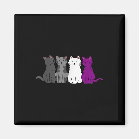Lgbt Pride Kat Dier Ace Vlag Auality Demiual Aua Magneet (Voorkant)