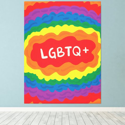 LGBT+pride. Keer, regenboogkleur. Canvas Afdruk (Insitu (Houten vloer))