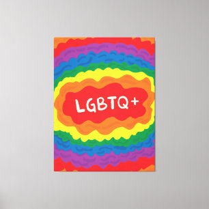 LGBT+pride. Keer, regenboogkleur. Canvas Afdruk
