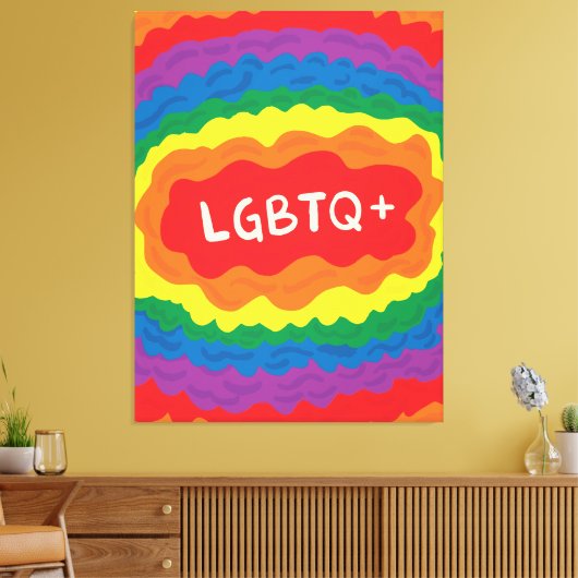 LGBT+pride. Keer, regenboogkleur. Canvas Afdruk (Insitu (Woonkamer))
