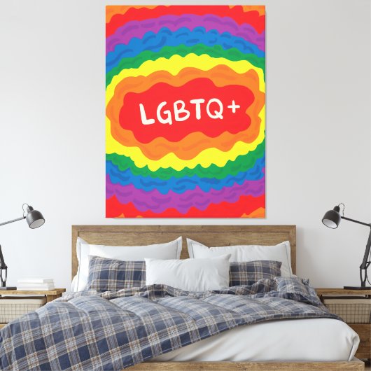 LGBT+pride. Keer, regenboogkleur. Canvas Afdruk (Insitu (Slaapkamer))