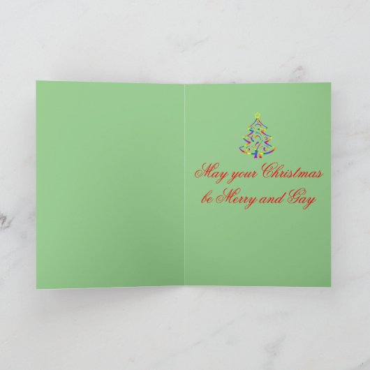 LGBT+ Pride kerstboom Kaart met kerstmis (Binnen)