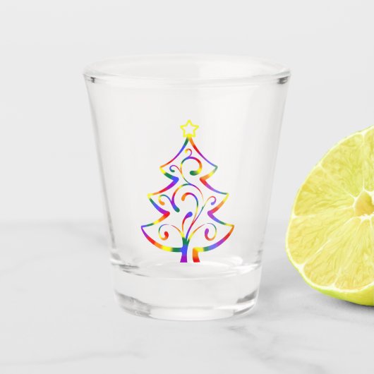 LGBT+ Pride Kerstboom Shotglas Shot Glas (Voorkant)