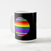 LGBT Pride Kleuren Zwart Koffiemok (Voorkant links)
