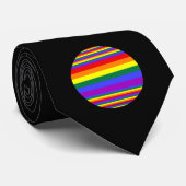 LGBT Pride Kleuren Zwart Stropdas (Opgerold)