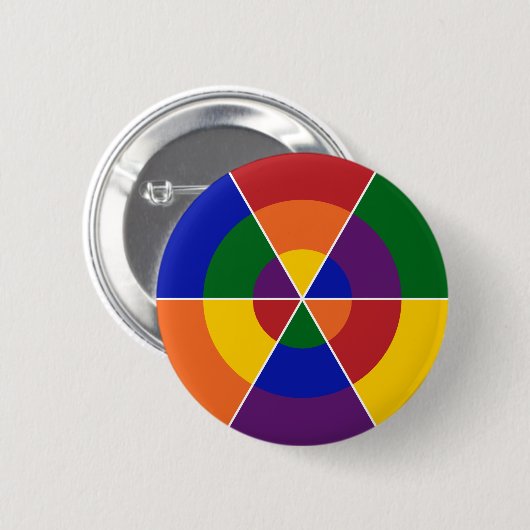 LGBT Pride kleurrijke geometrische regenboog Ronde Button 5,7 Cm (Voorkant /achterkant)