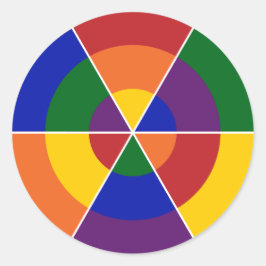 LGBT Pride kleurrijke geometrische regenboogpatron Ronde Sticker