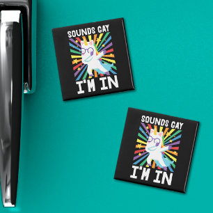 LGBT-pride Klinkt homo Ik ben in de regenboogeenho Magneet