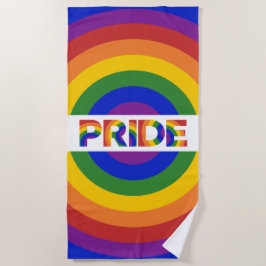LGBT Pride Krachtige Geometrische Regenboog Roos Strandlaken