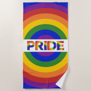 LGBT Pride Krachtige Geometrische Regenboog Roos Strandlaken